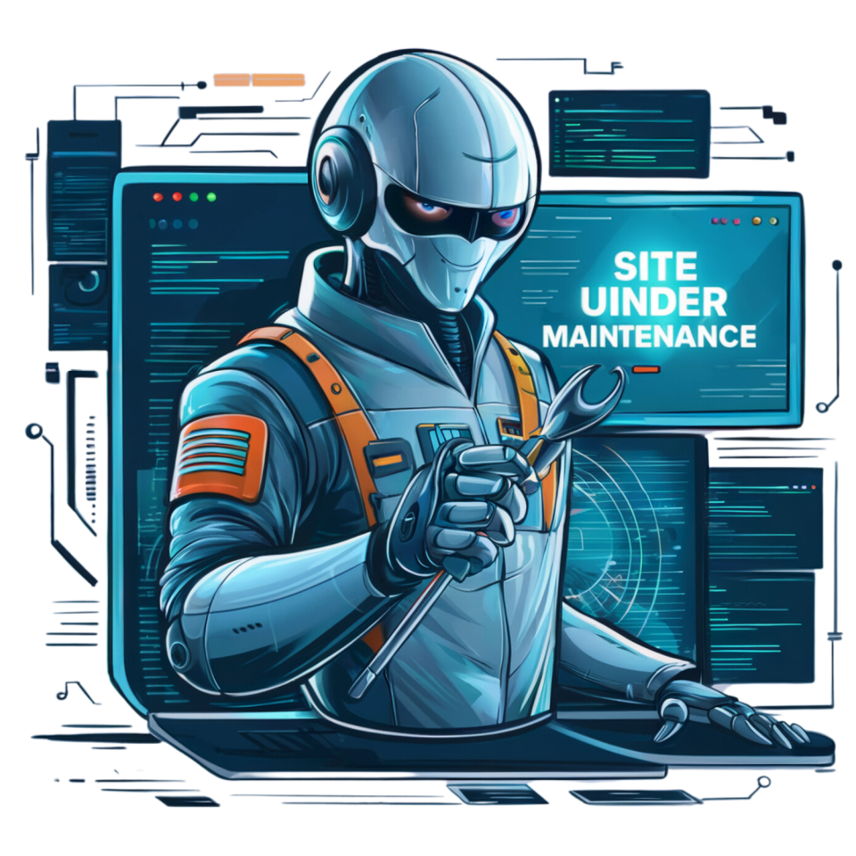 Site under maintenance robot image